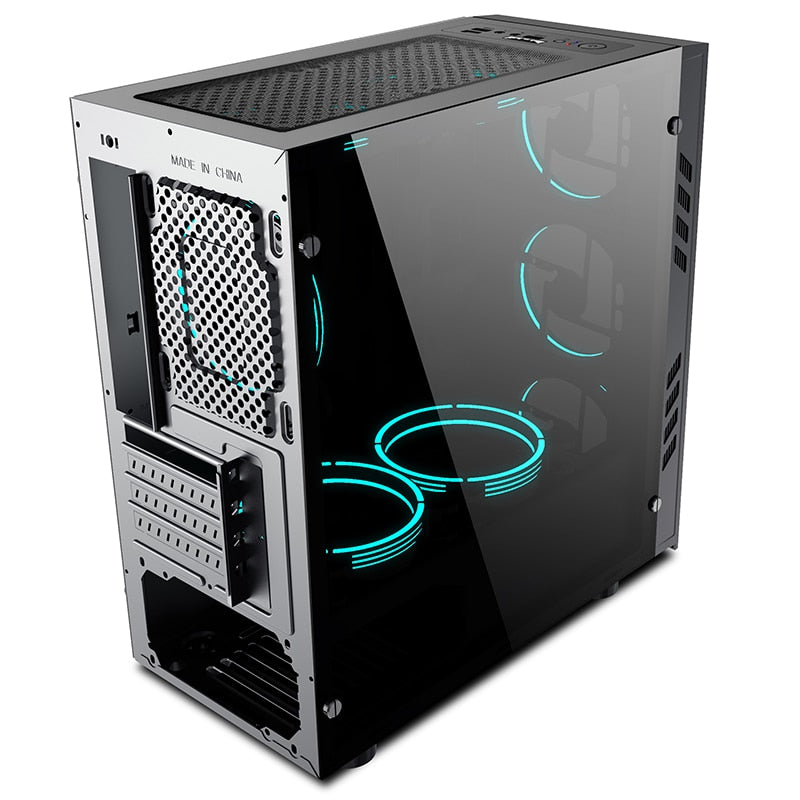 Black technology MINI desktop case computer tempered glass main box home water-cooled full-side small case Black technology MINI desktop case computer tempered glass main box home water-cooled full-side small case